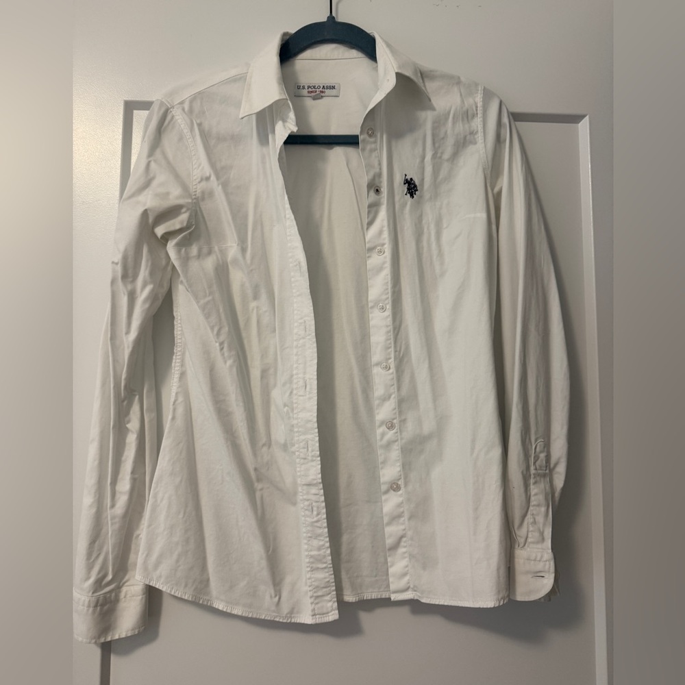 U.S. Polo Assn. Women's White Button Down Shirt